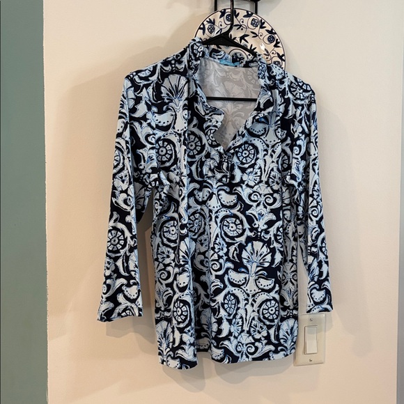 J MCLAUGHLIN Durham Ruffle Top - Picture 1 of 10